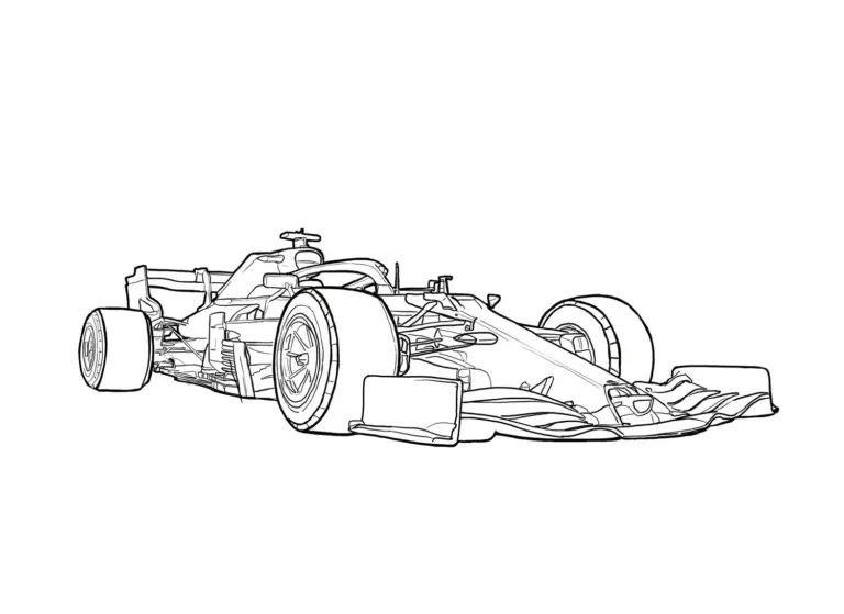 F1 Car Coloring Page MARK LIAM SMITH