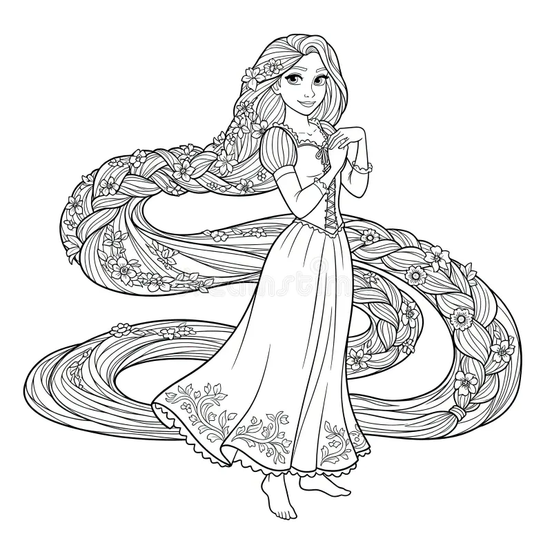 Fairytale Princess Rapunzel Coloring Page Stock Illustration With Long Flowing Hair Stock Vector Illustration Of Coloring Line 420940463 Fairytale Princess Rapunzel Coloring Page Stock Illustration With Long Flowing Hair Stock Vector Illustration Of Coloring Line 420940463