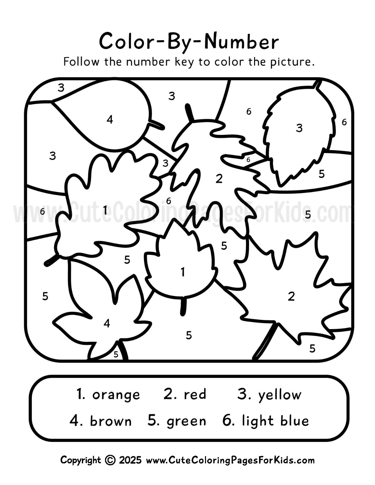 color by number sheet