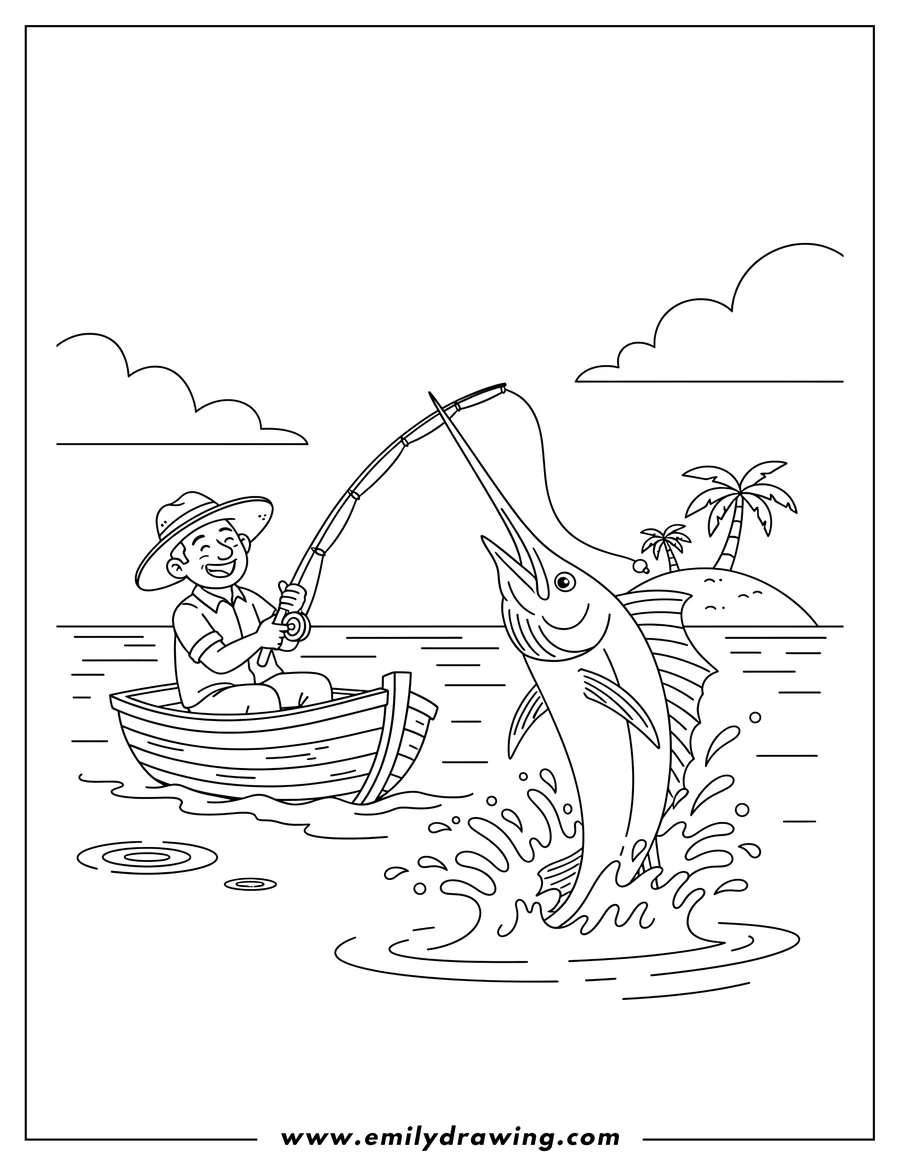 fishing coloring pages for adults
