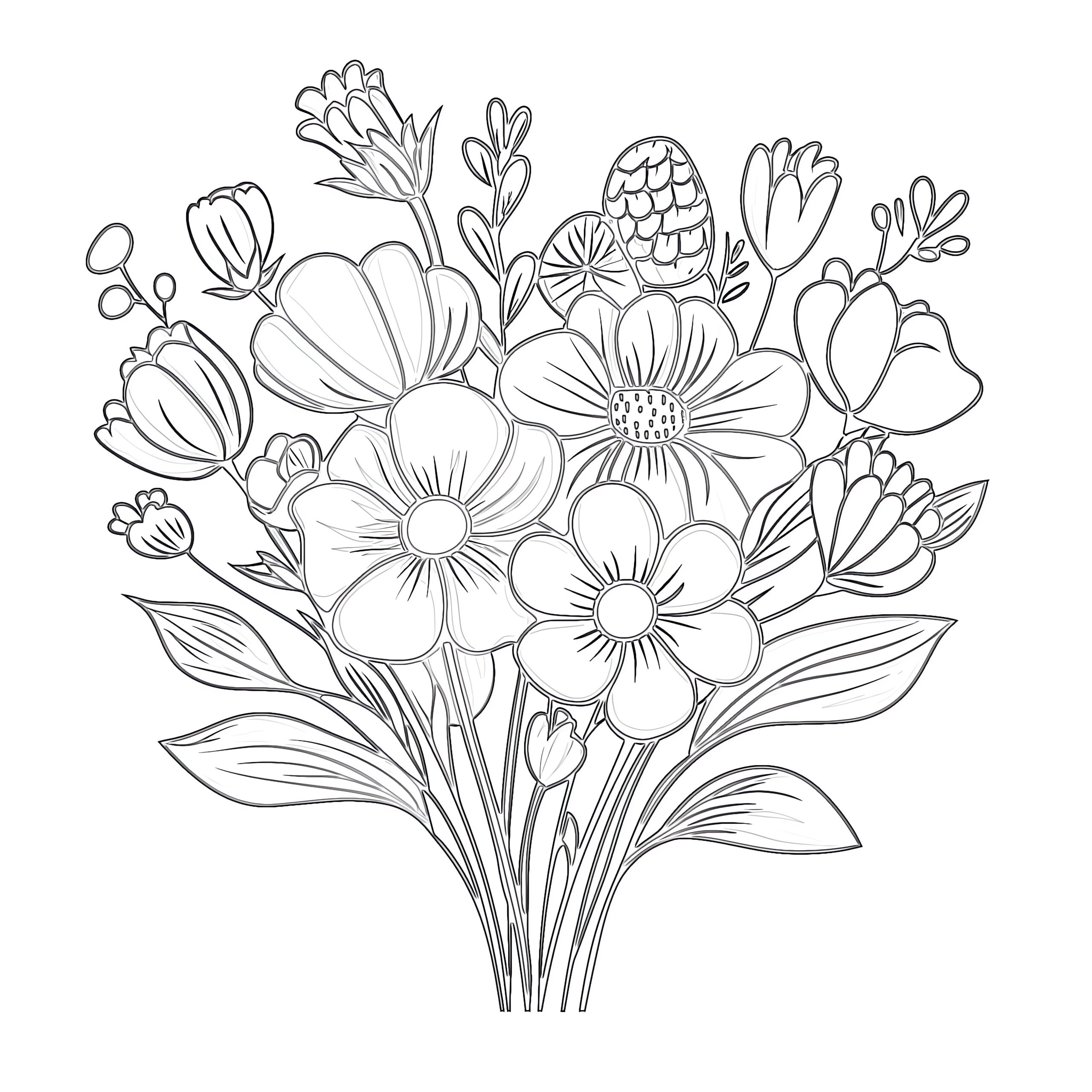 flower bouquet colouring pages flower bouquet colouring pages