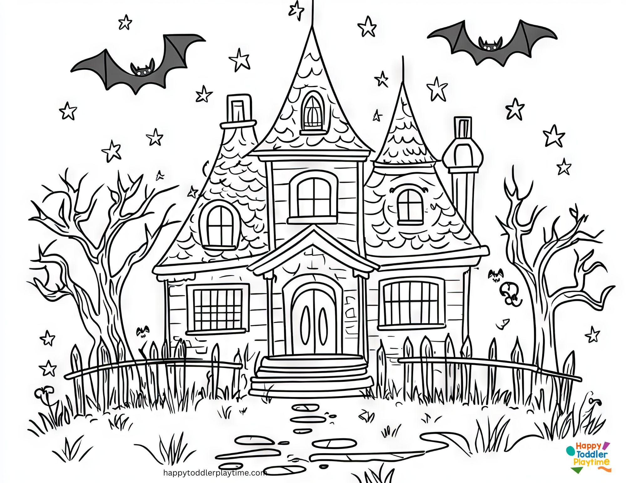 Free Haunted House Coloring Pages Happy Toddler Playtime Free Haunted House Coloring Pages Happy Toddler Playtime