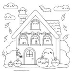 Free Haunted House Coloring Pages Happy Toddler Playtime