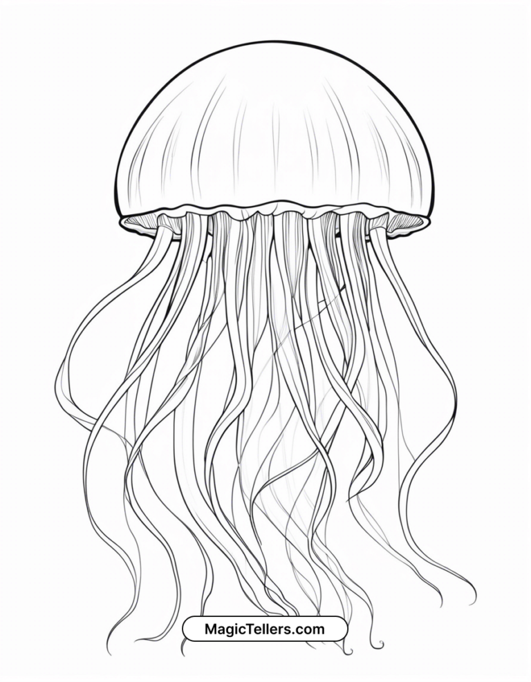Free Immortal Jellyfish Coloring Page Printable PDF MagicTellers