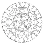 Free mandala to color hearts love Mandalas Coloring Pages For Adults