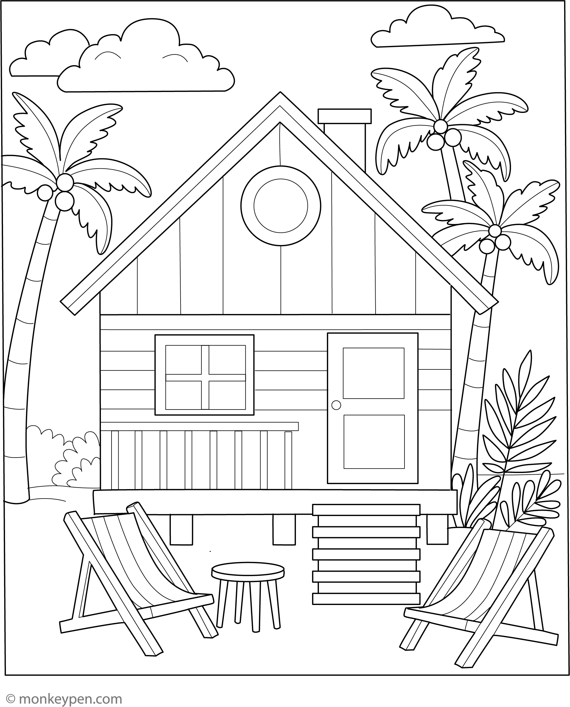 Free Printable Beach House Coloring Sheet Fun For Kids Free Printable Beach House Coloring Sheet Fun For Kids