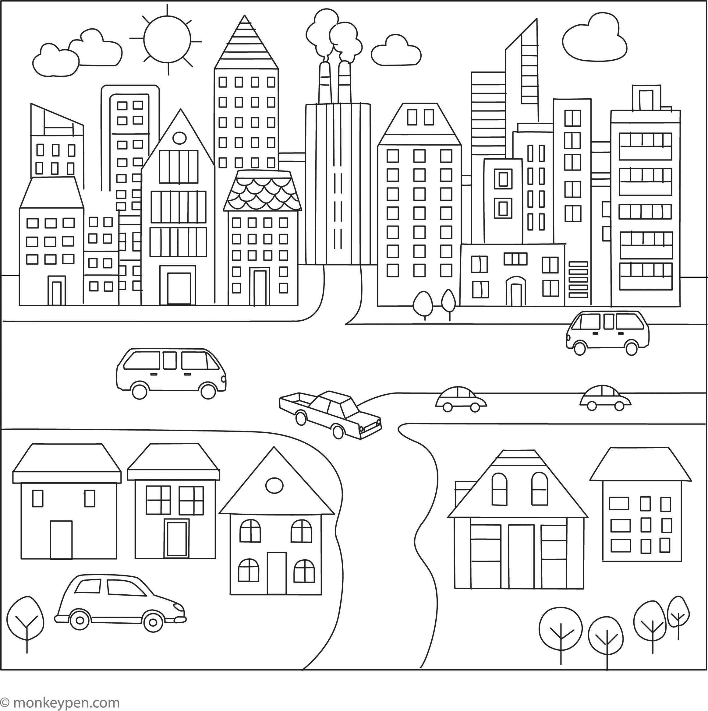 Free Printable City Coloring Page Free Printable City Coloring Page