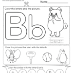 Free Printable Letter B Coloring Worksheet