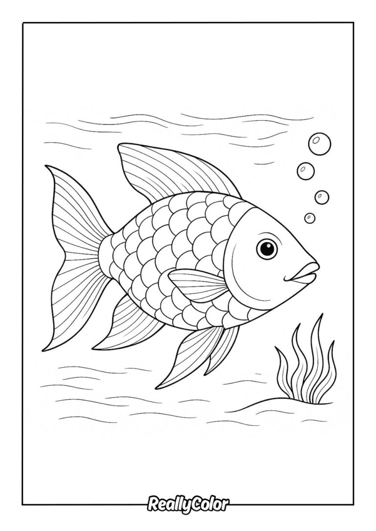 Free Printable Rainbow Fish Coloring Pages