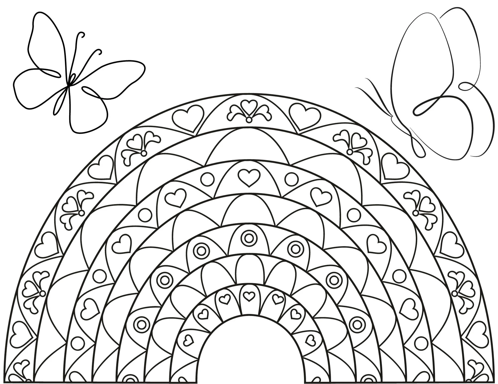 free rainbow coloring page free rainbow coloring page
