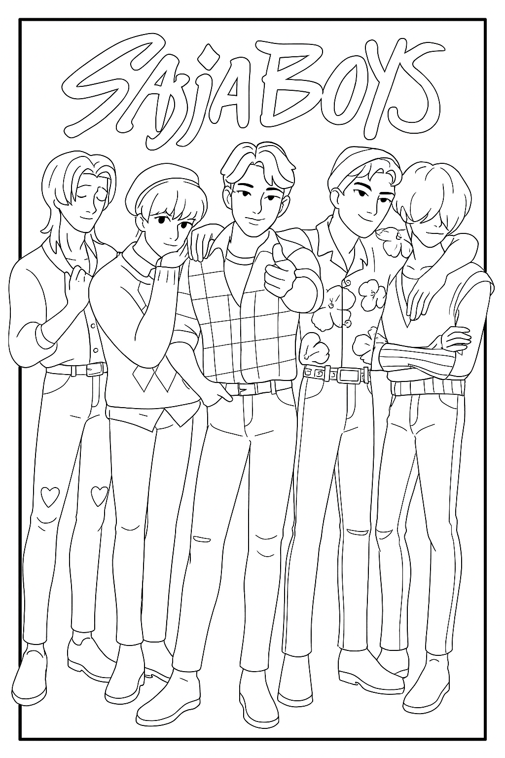 Free Saja Boys Soda Pop Stage Pose Coloring Pages Printable PDF No Login KPop Demon Hunters Free Saja Boys Soda Pop Stage Pose Coloring Pages Printable PDF No Login KPop Demon Hunters