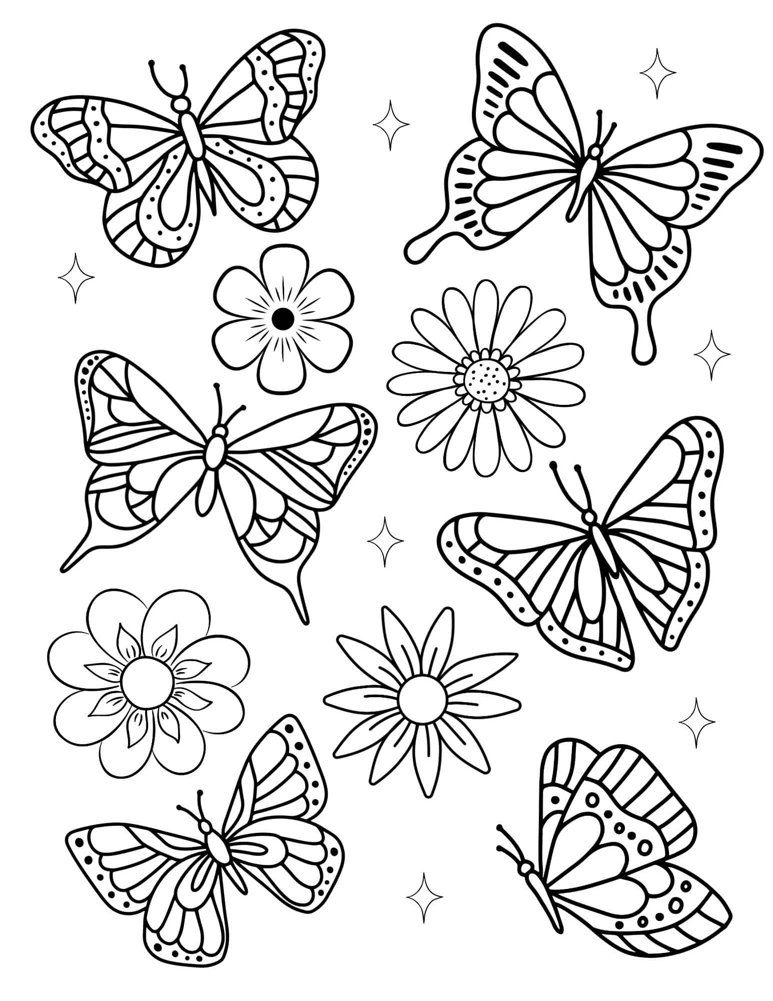 coloring pages flowers butterflies coloring pages flowers butterflies