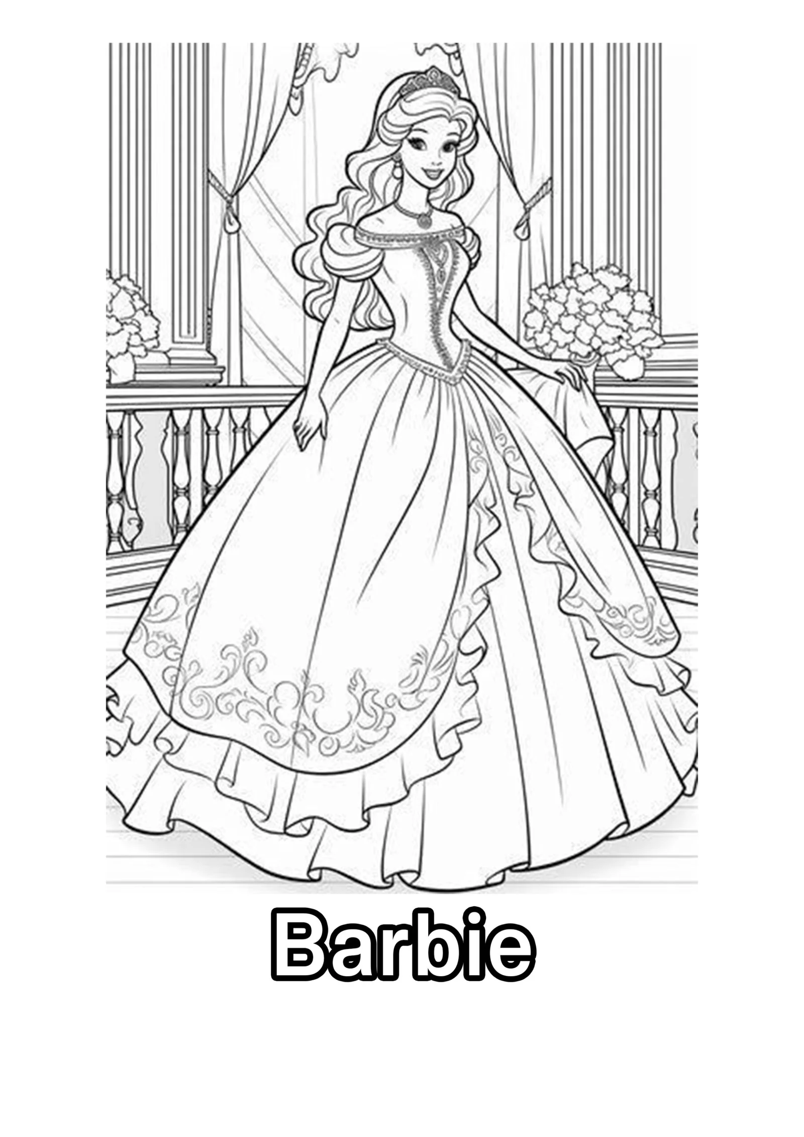 Gorgeous Barbie As A Princess Coloring Page For Kids Free Activity PDF Download The Imagination Hive Gorgeous Barbie As A Princess Coloring Page For Kids Free Activity PDF Download The Imagination Hive