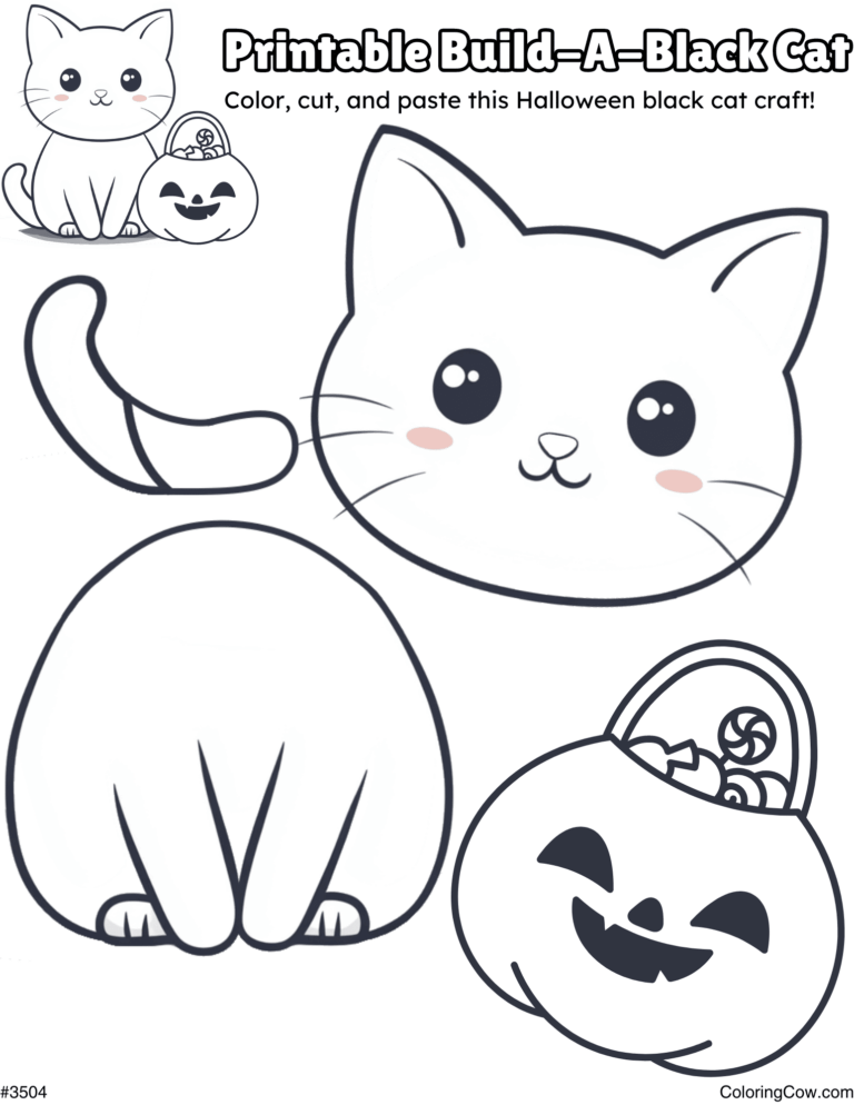 Halloween Build A Black Cat Craft