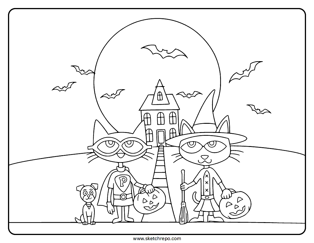 halloween cat color sheet halloween cat color sheet