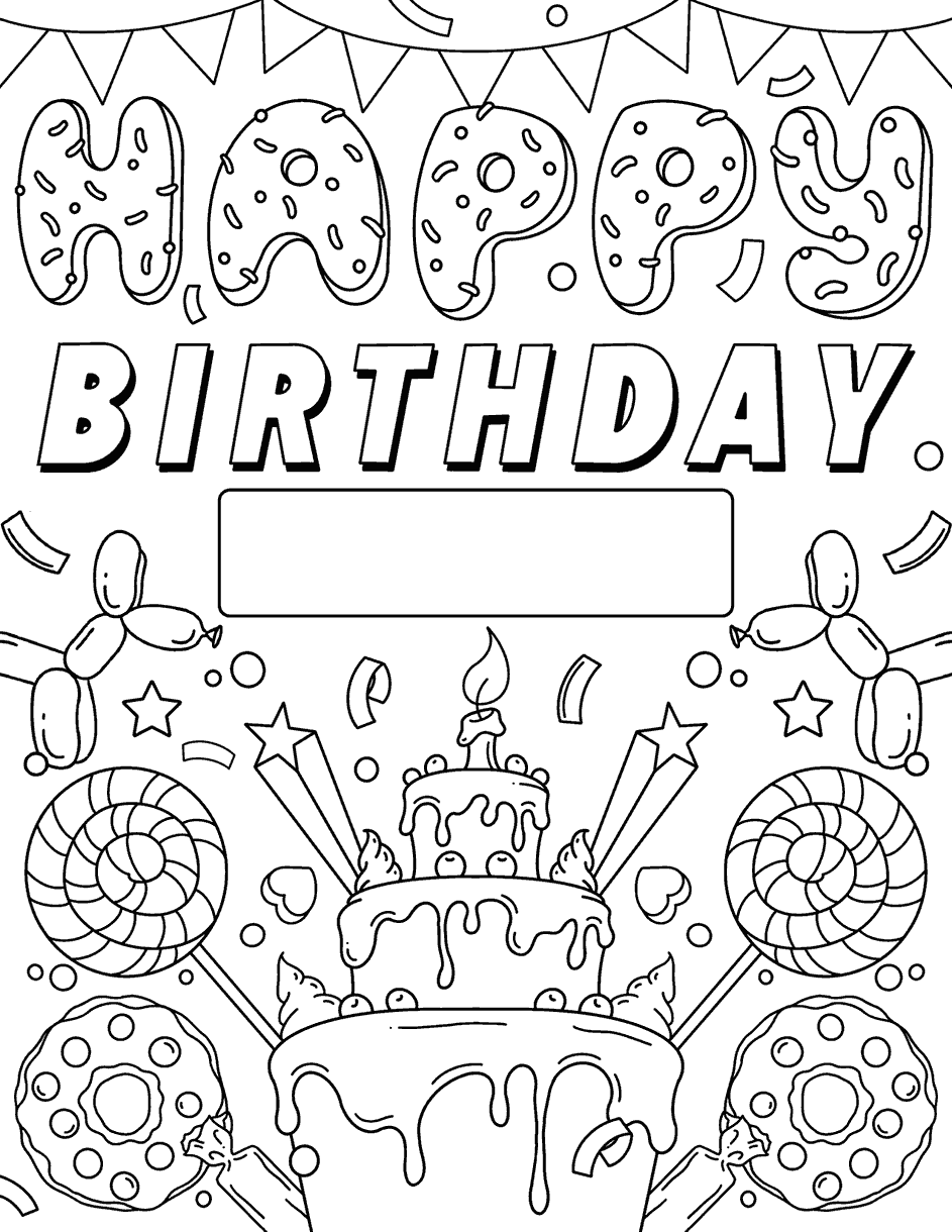 birthday printables to color