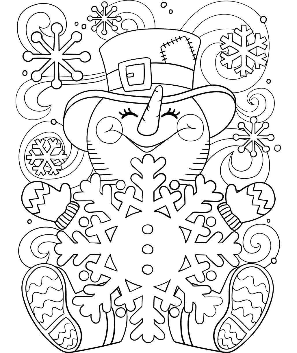 Happy Little Snowman Free Printable Coloring Page Happy Little Snowman Free Printable Coloring Page