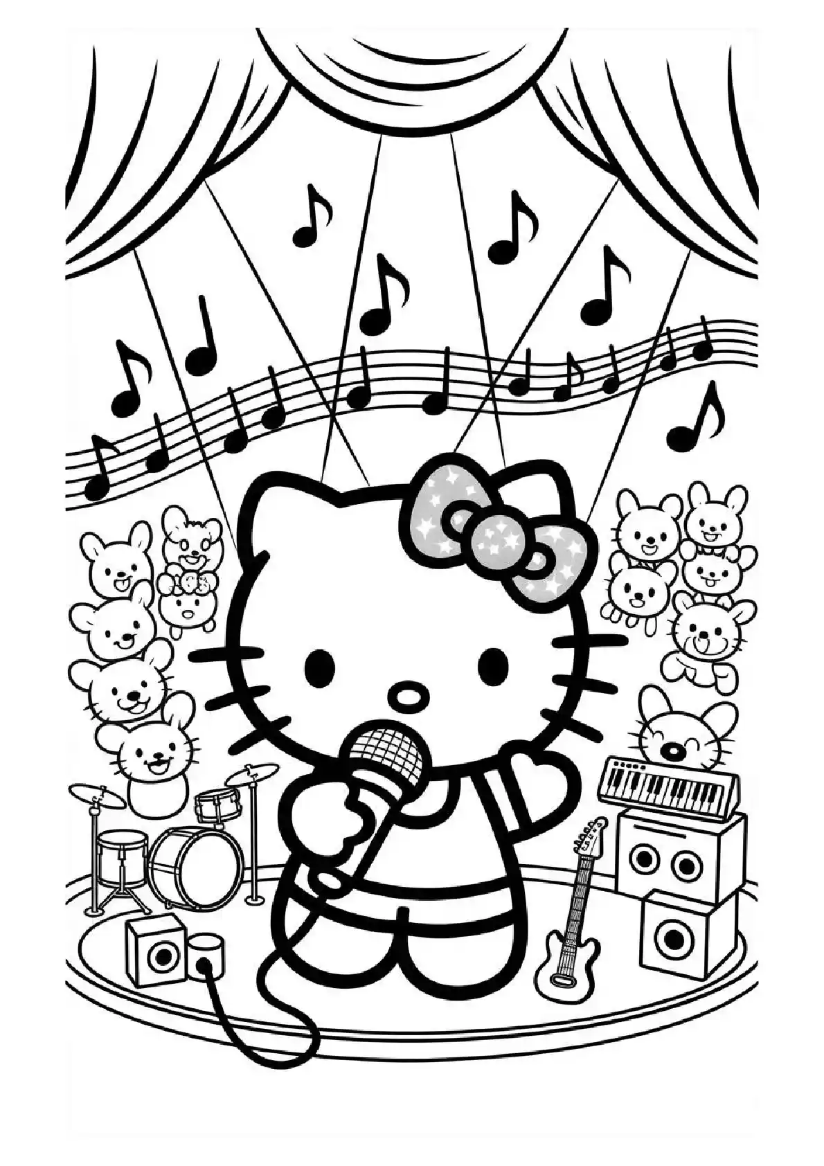 hello kitty coloring page printable