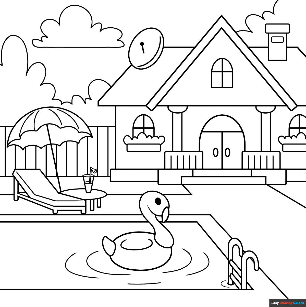 swimming pool coloring pages swimming pool coloring pages