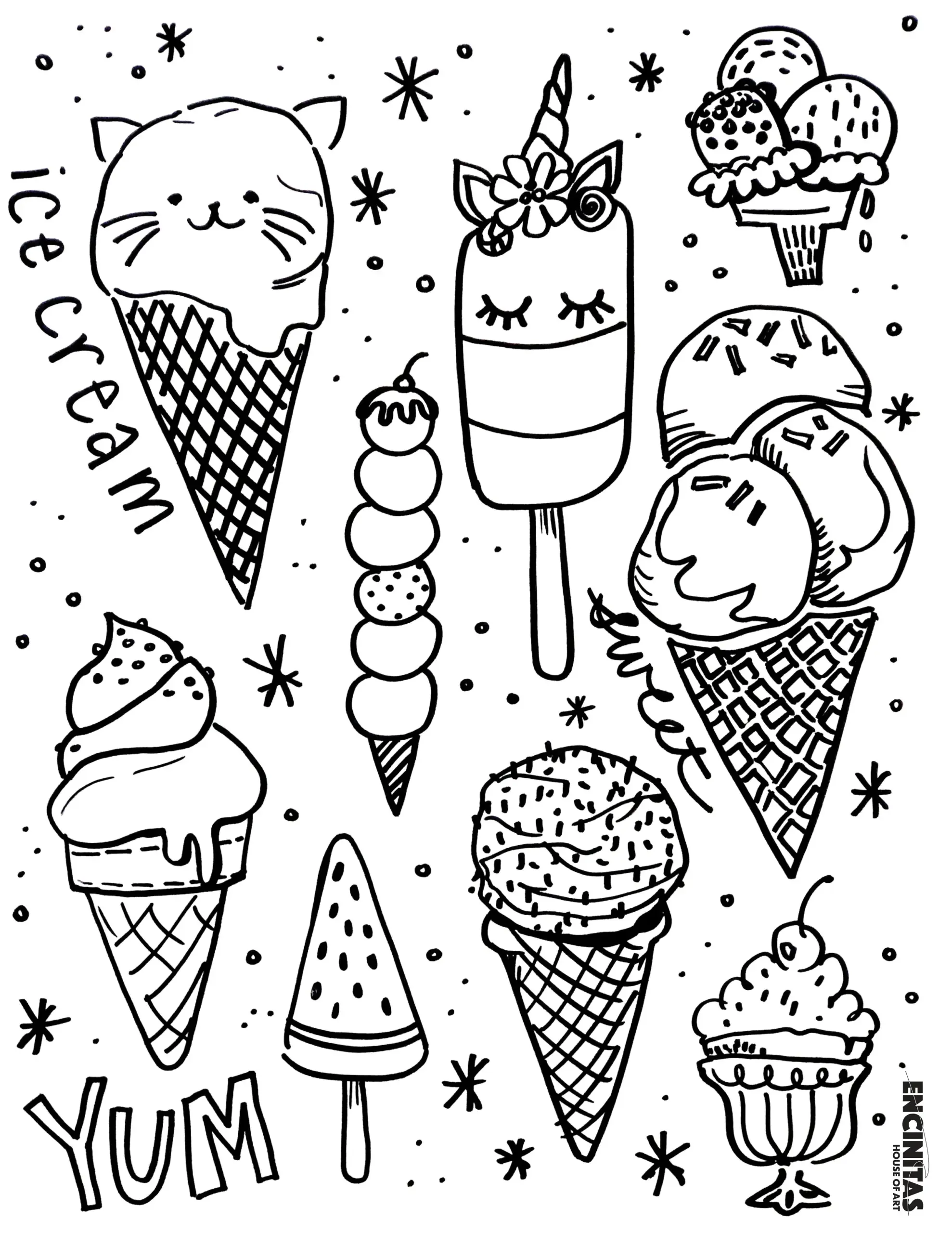 Ice Cream Coloring Page Encinitas House Of Art Ice Cream Coloring Page Encinitas House Of Art