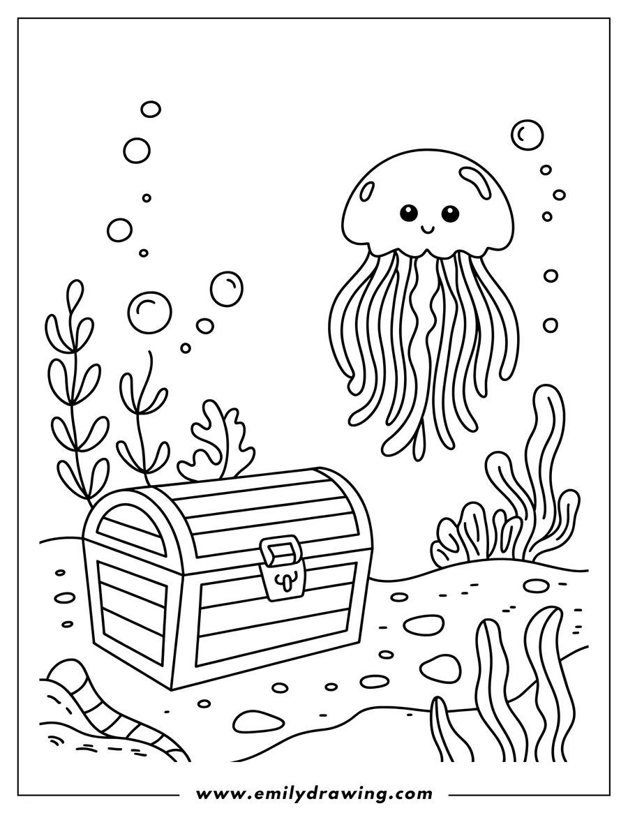 jelly fish coloring page jelly fish coloring page