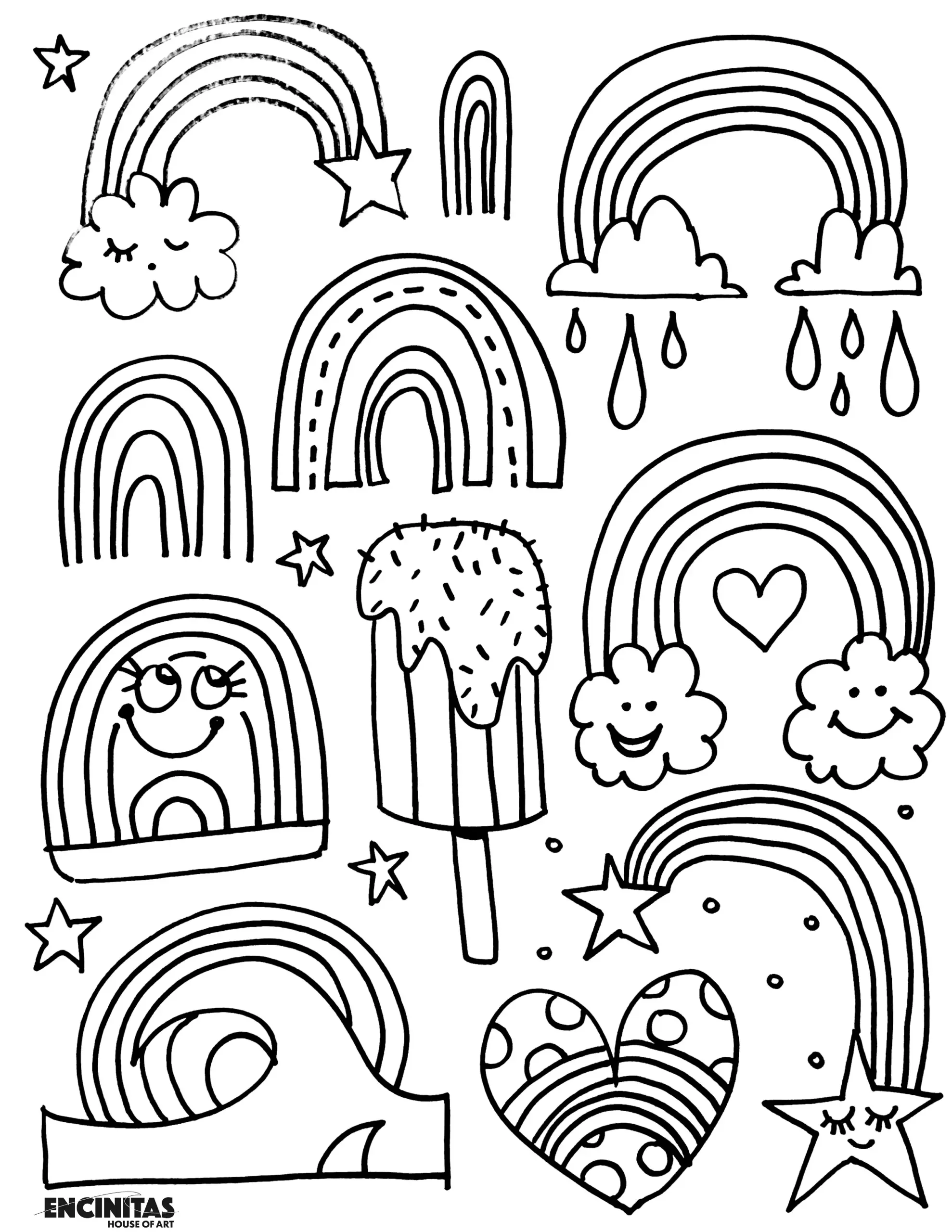 Joyful Rainbow Coloring Page Encinitas House Of Art Joyful Rainbow Coloring Page Encinitas House Of Art