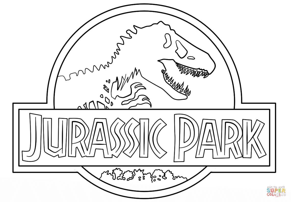 Jurassic Park Logo Coloring Page Free Printable Jurassic Park Logo Coloring Page Free Printable