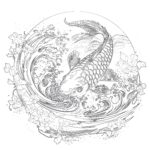 Koi Coloring Pages For Adults Coloring Pages Mimi Panda