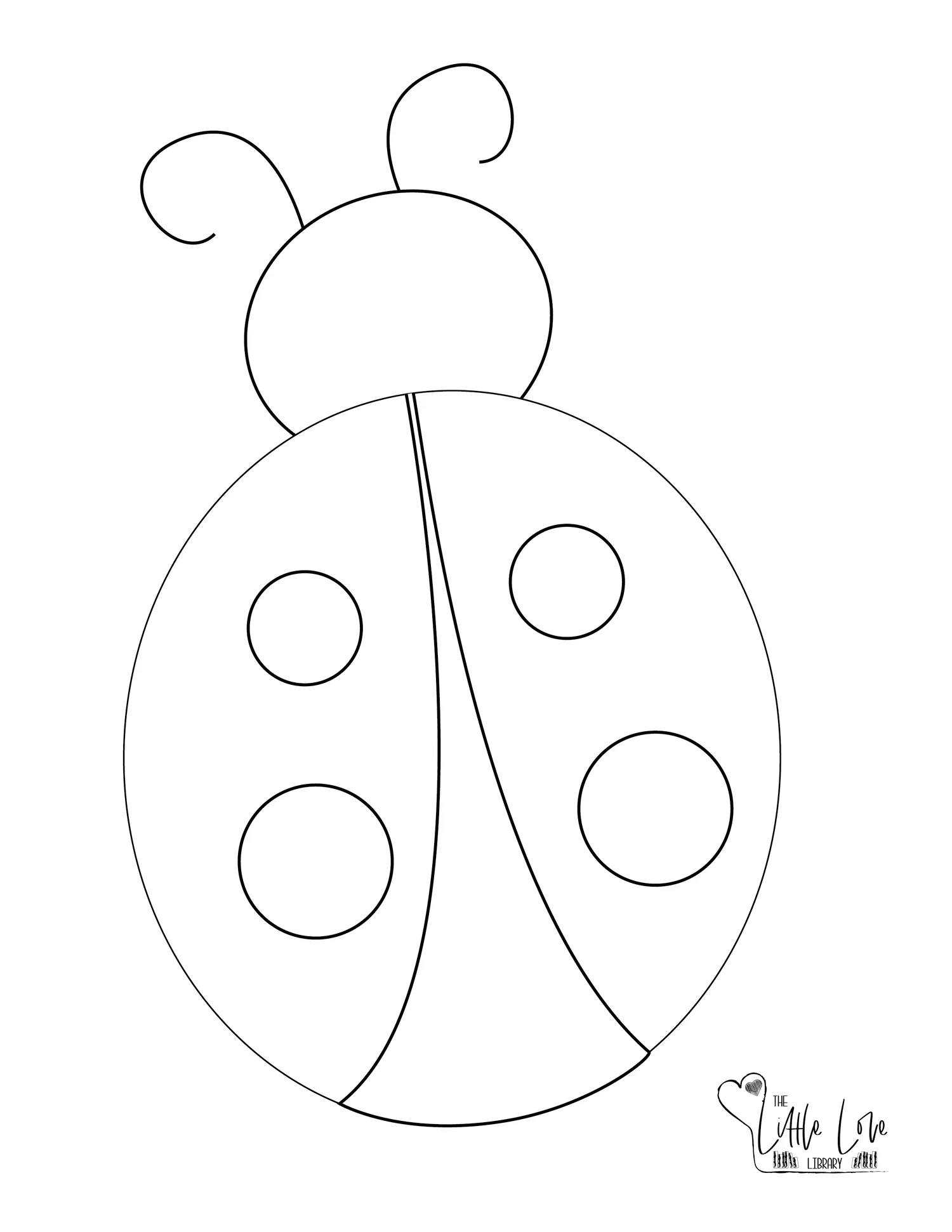 Ladybug Coloring Sheet Digital Download The Little Love Library Ladybug Coloring Sheet Digital Download The Little Love Library