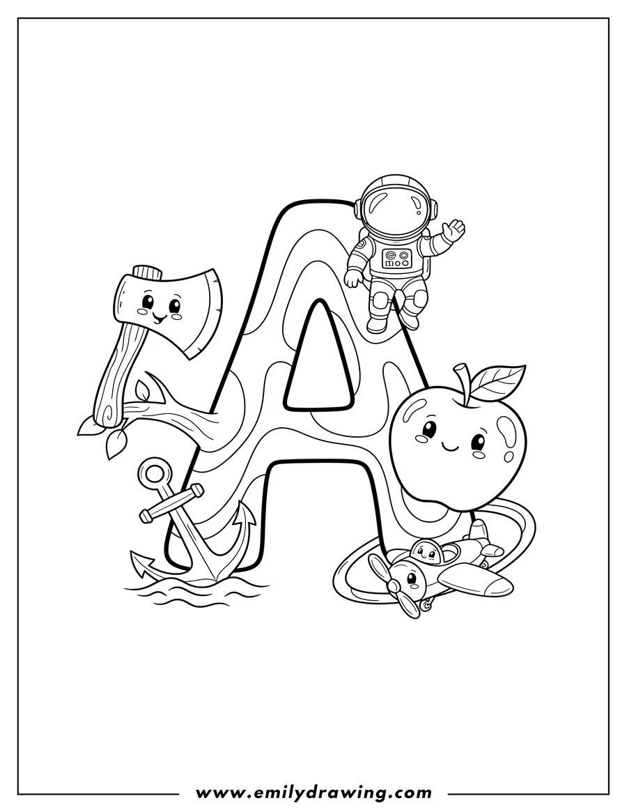 Letter A Coloring Pages Emily Drawing Letter A Coloring Pages Emily Drawing