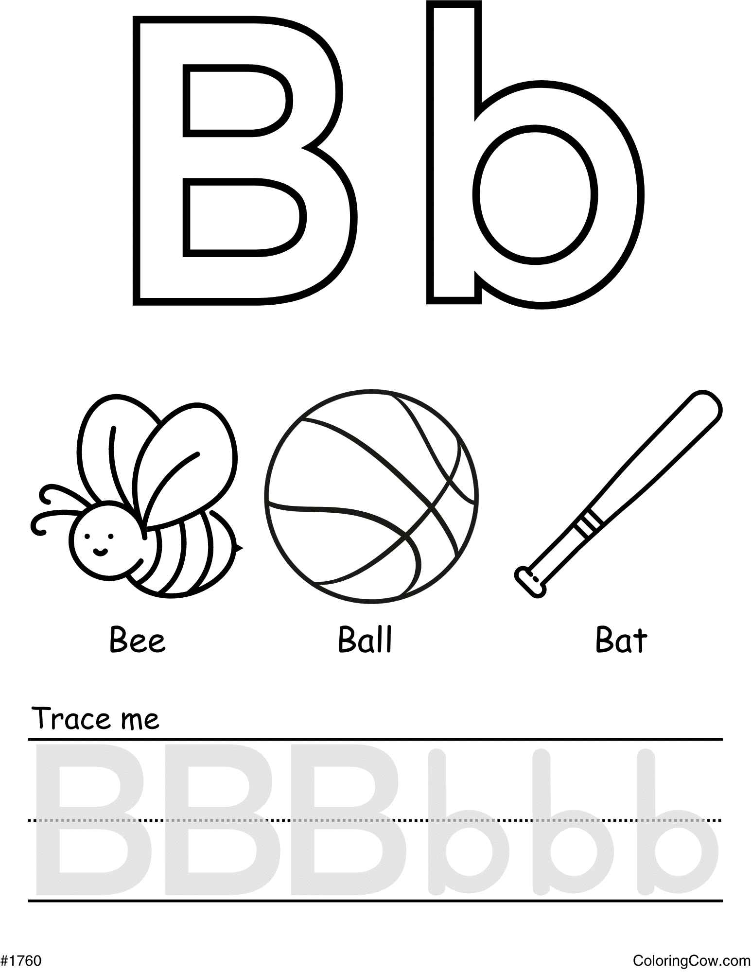 coloring the letter b