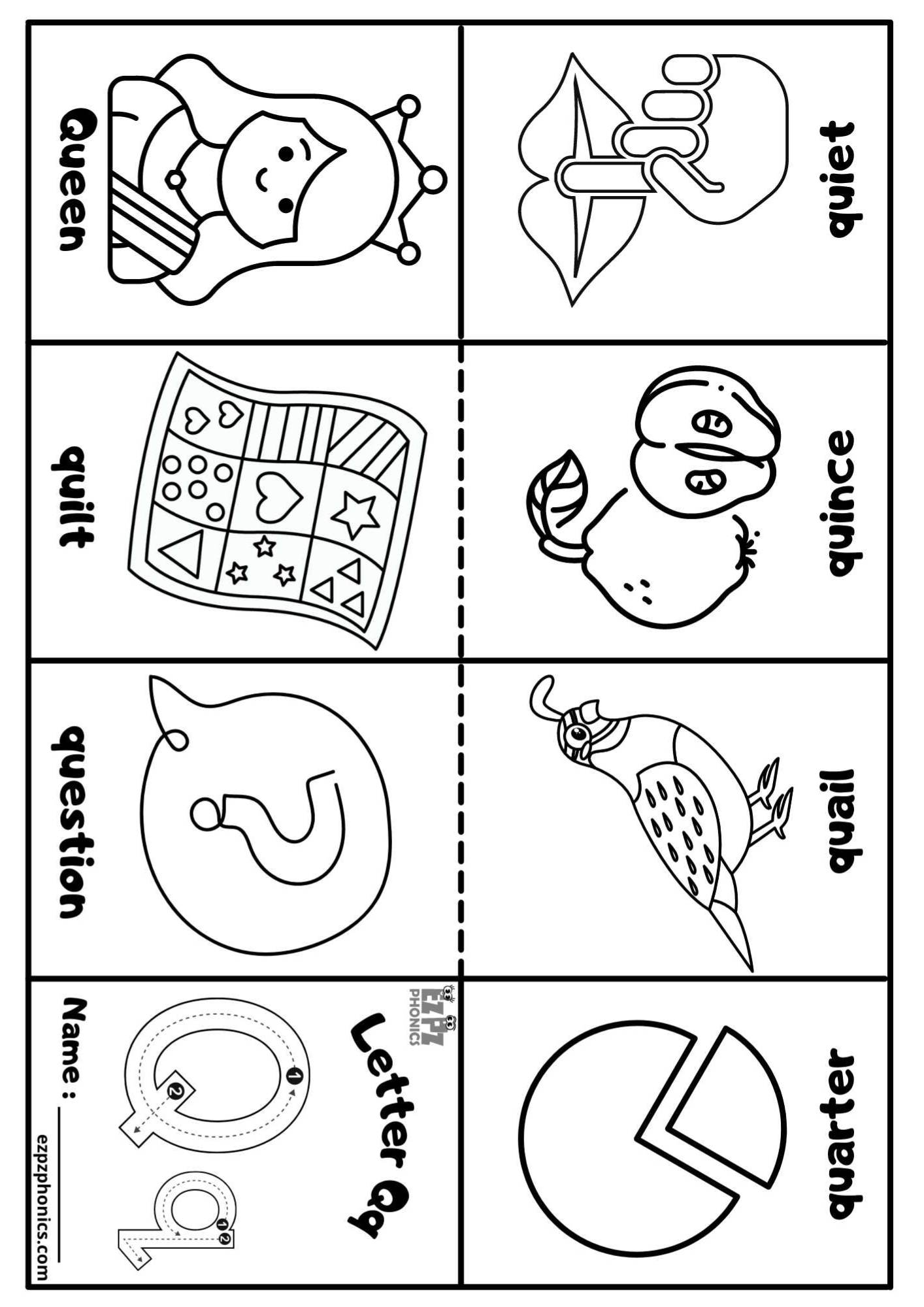 Letter Q Mini Coloring Book Free Printable PDF Ezpzphonics Letter Q Mini Coloring Book Free Printable PDF Ezpzphonics