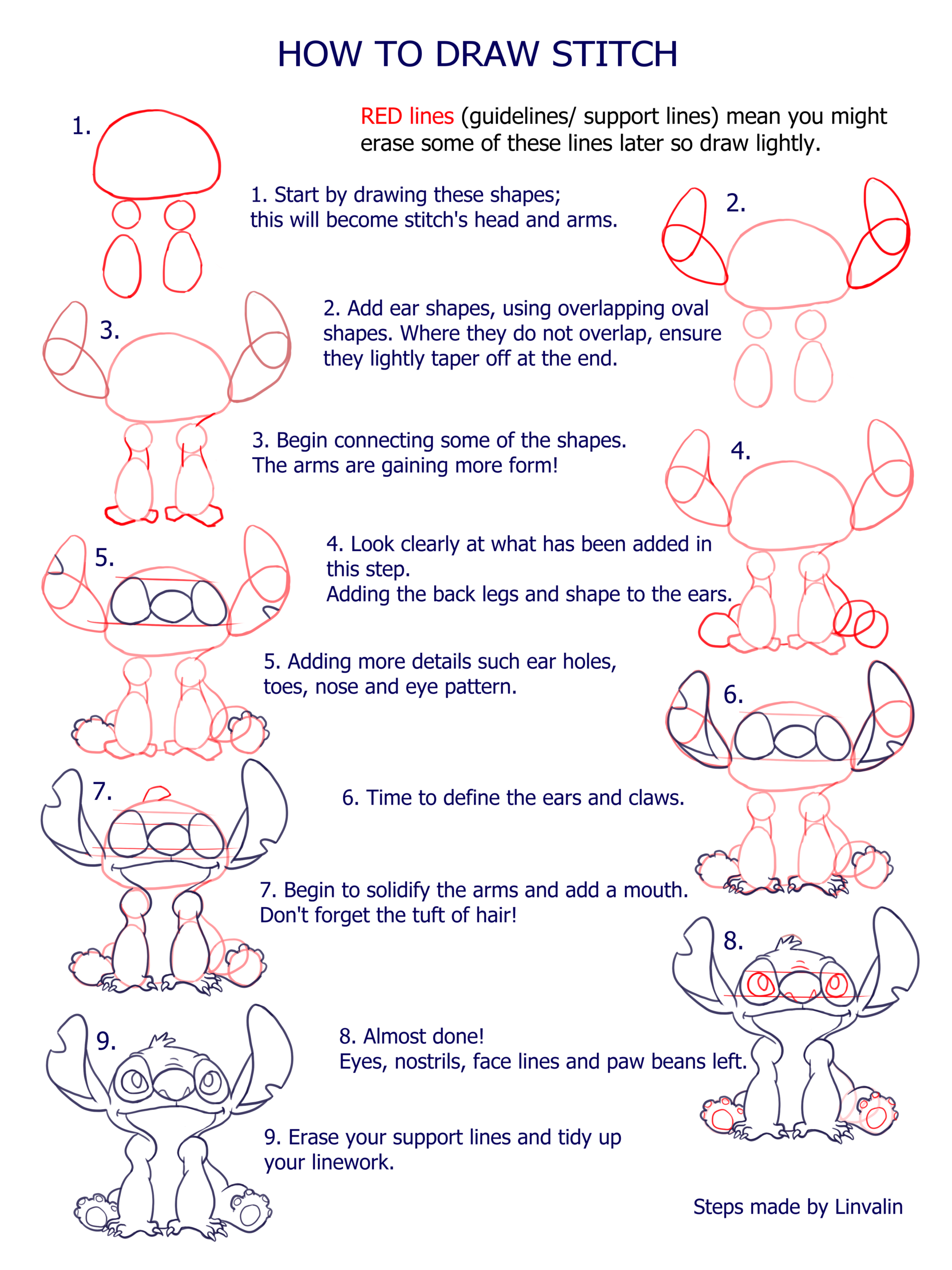 stitch drawing step by step stitch drawing step by step