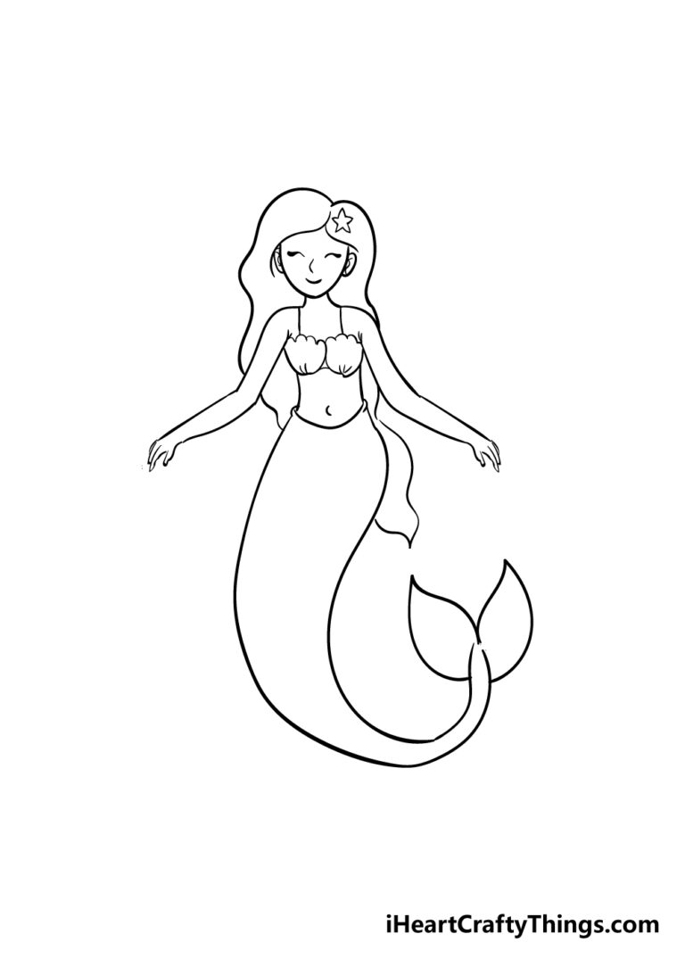 Mermaid Drawing How To Draw A Mermaid Step By Step