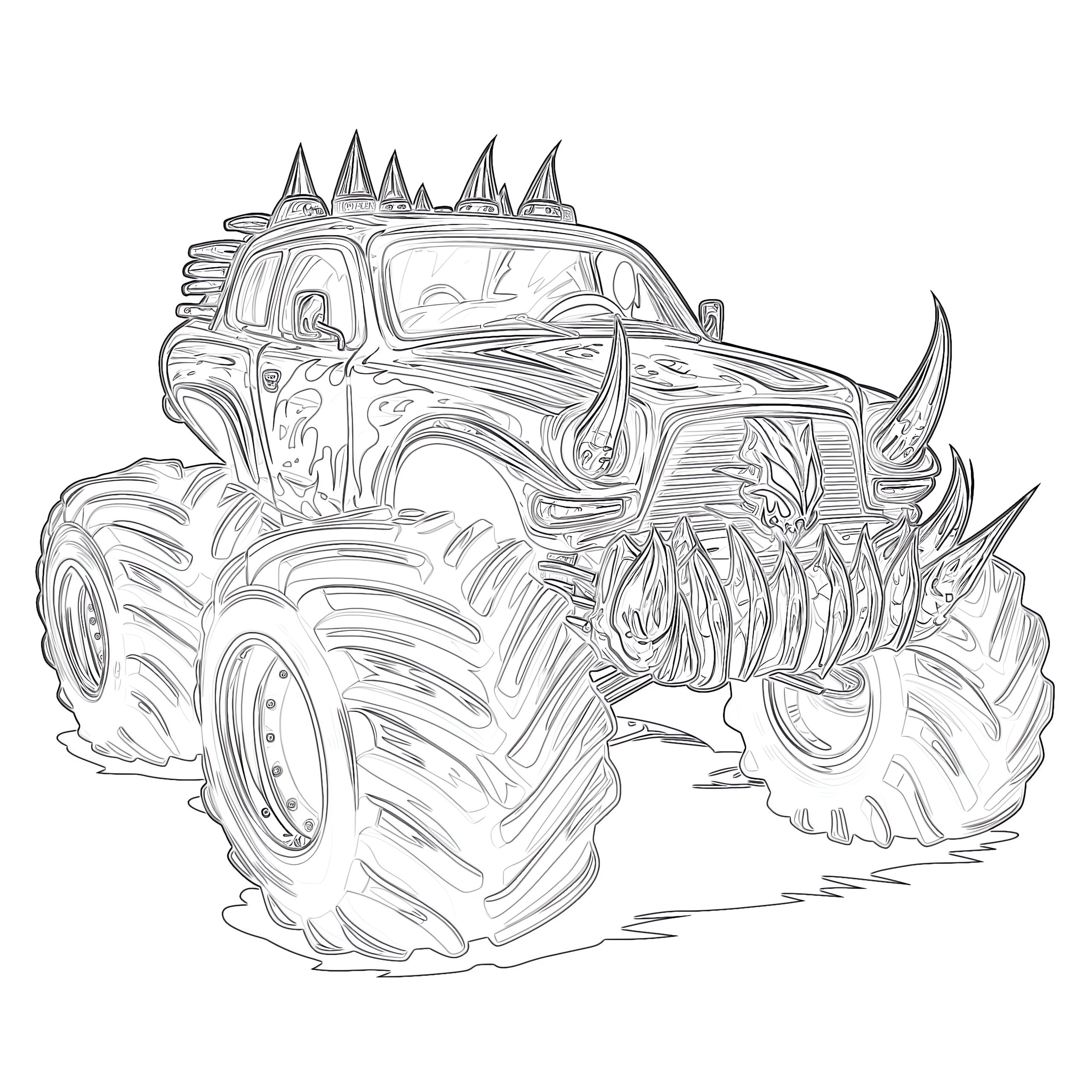 Monster Truck Coloring Page With Fangs Coloring Pages Mimi Panda Monster Truck Coloring Page With Fangs Coloring Pages Mimi Panda