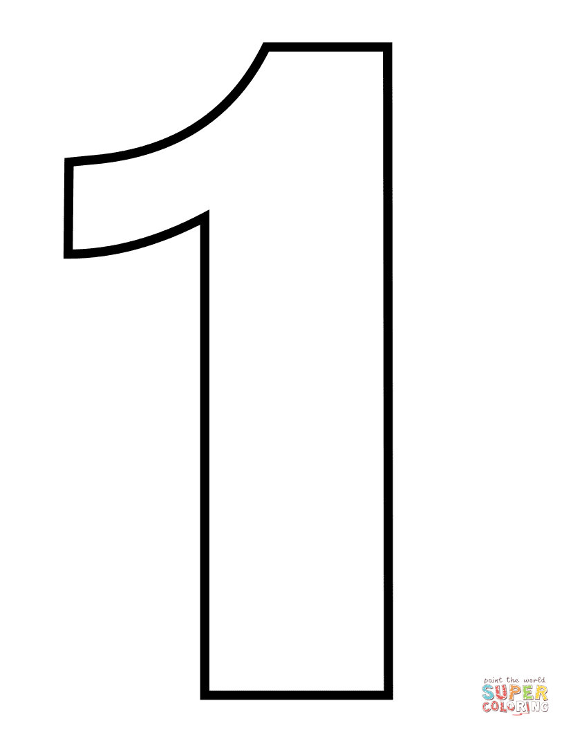 Number 1 Coloring Page Free Printable Number 1 Coloring Page Free Printable
