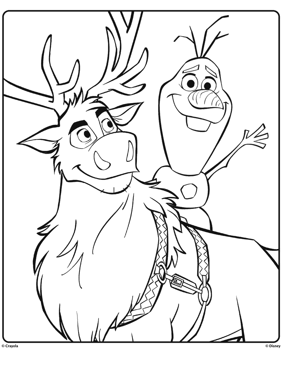 Olaf And Sven From Disney Frozen 2 Free Coloring Page Olaf And Sven From Disney Frozen 2 Free Coloring Page