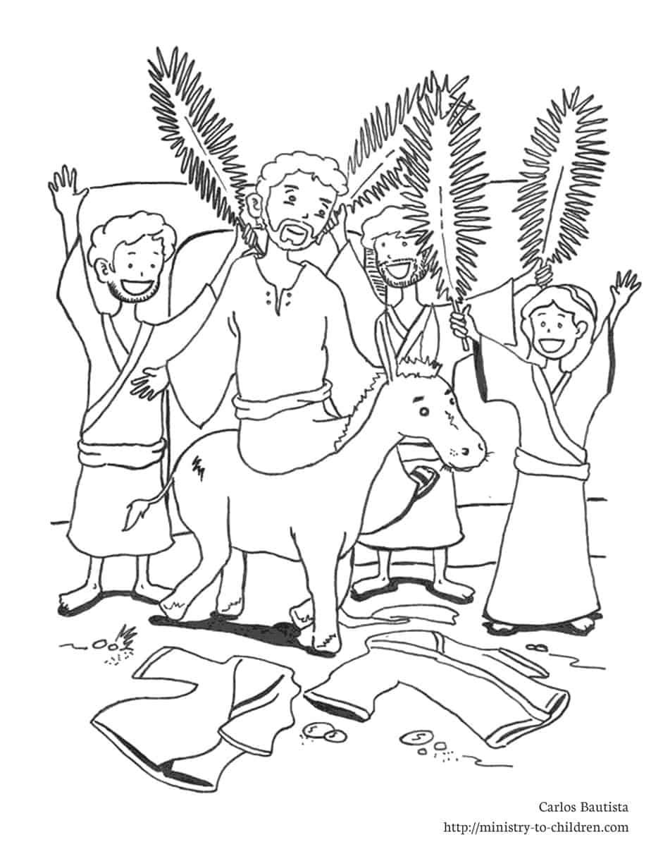 Palm Sunday Coloring Page Jesus Triumphant Entry Printable Palm Sunday Coloring Page Jesus Triumphant Entry Printable