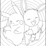 Pokemon Pikachu And Eevee Coloring Page