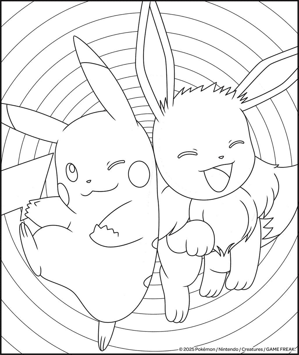 Pokemon Pikachu And Eevee Coloring Page Pokemon Pikachu And Eevee Coloring Page