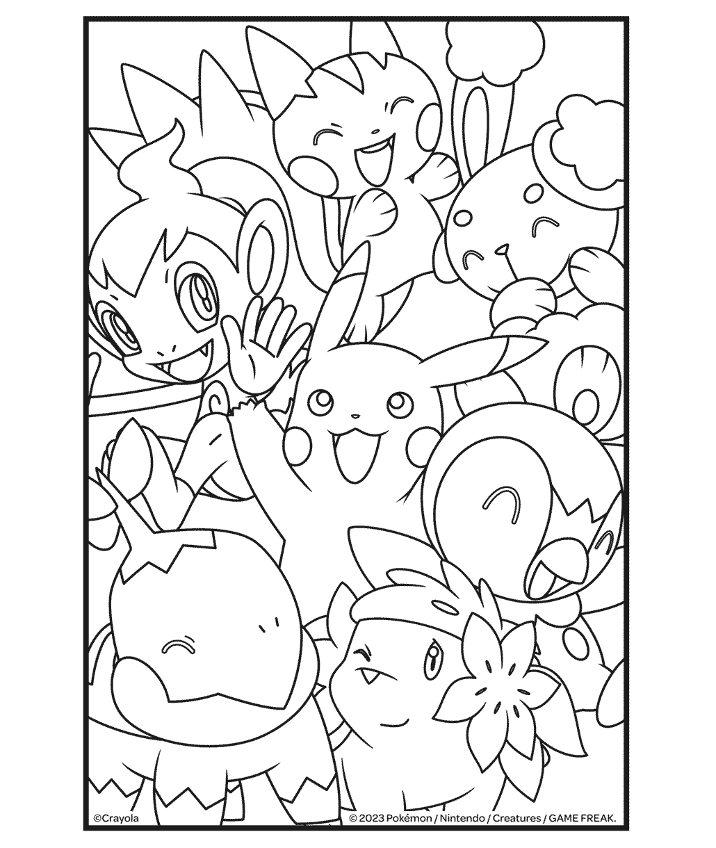 Pokemon Pikachu Piplup And Friends Coloring Page Pokemon Pikachu Piplup And Friends Coloring Page