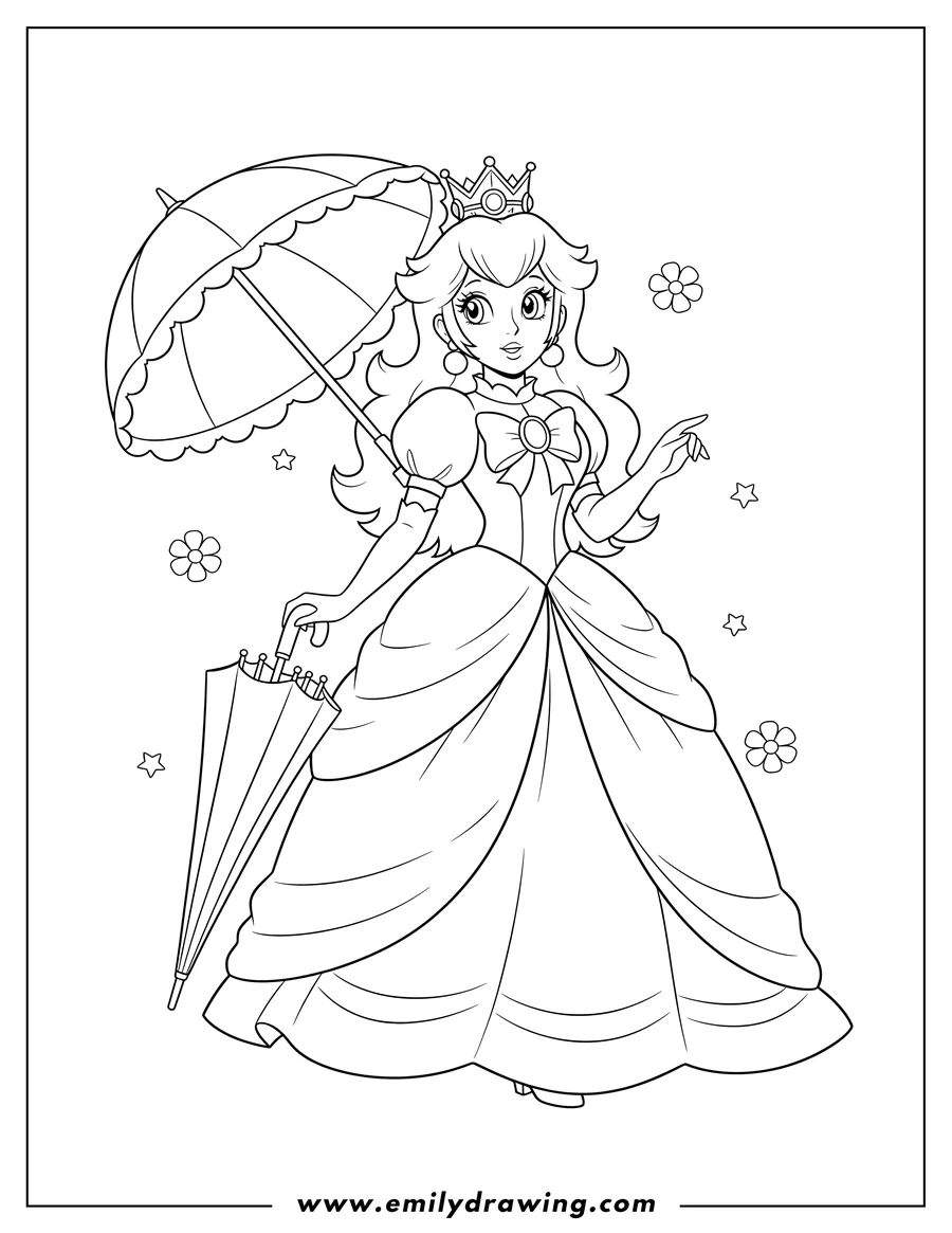 Princess Peach Coloring Pages Emily Drawing Princess Peach Coloring Pages Emily Drawing