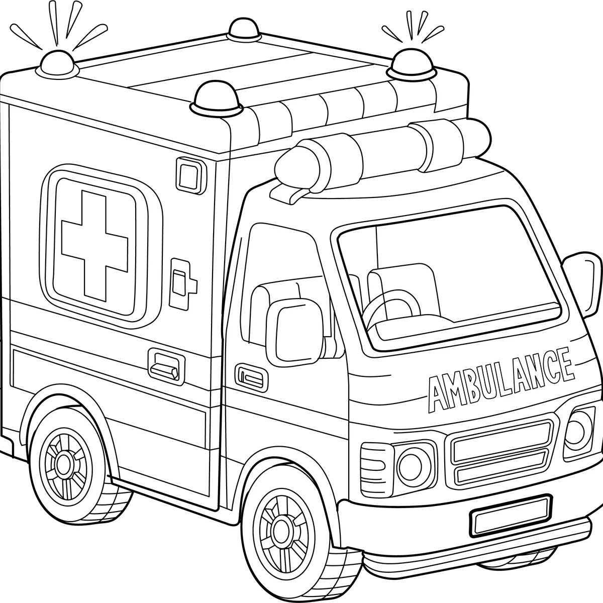 Printable Ambulance Coloring Page Printable Ambulance Coloring Page