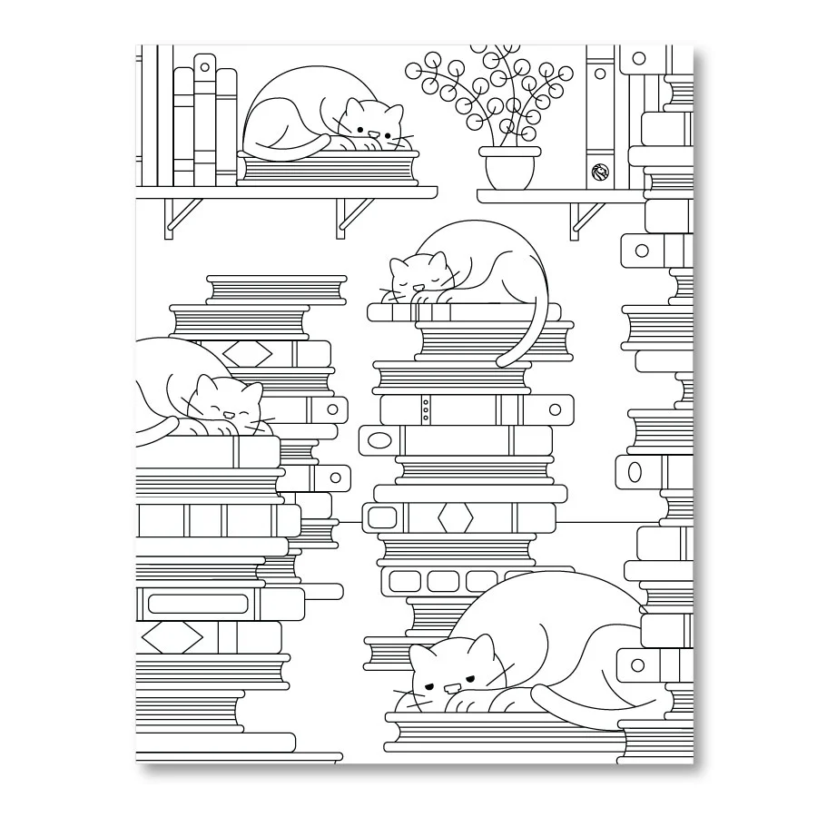 Printable Coloring Page Cats In The Stacks The New York Public Library Shop Printable Coloring Page Cats In The Stacks The New York Public Library Shop