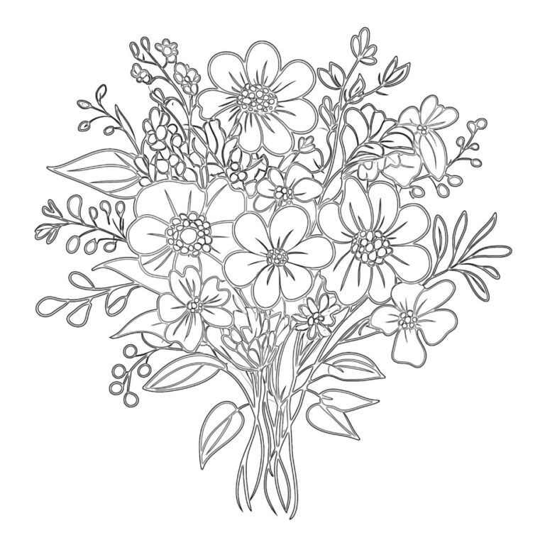 Printable Coloring Pages With Flowers Coloring Pages Mimi Panda