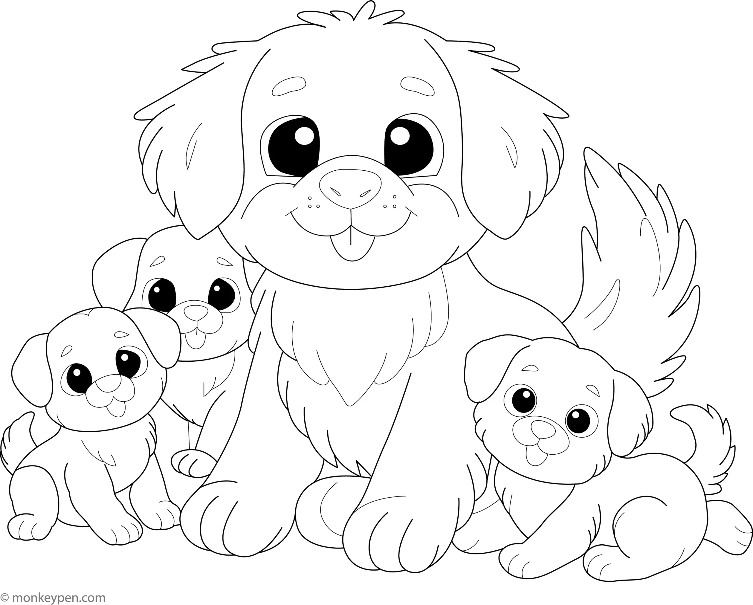 Printable Dog And Puppies Coloring Page Free PDF For Kids Printable Dog And Puppies Coloring Page Free PDF For Kids