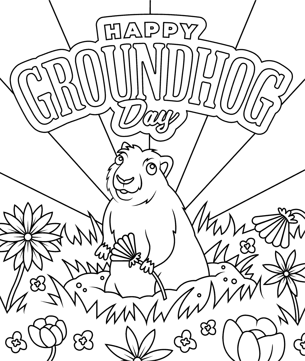 Printable Groundhog Day Coloring Page For Kids Printable Groundhog Day Coloring Page For Kids