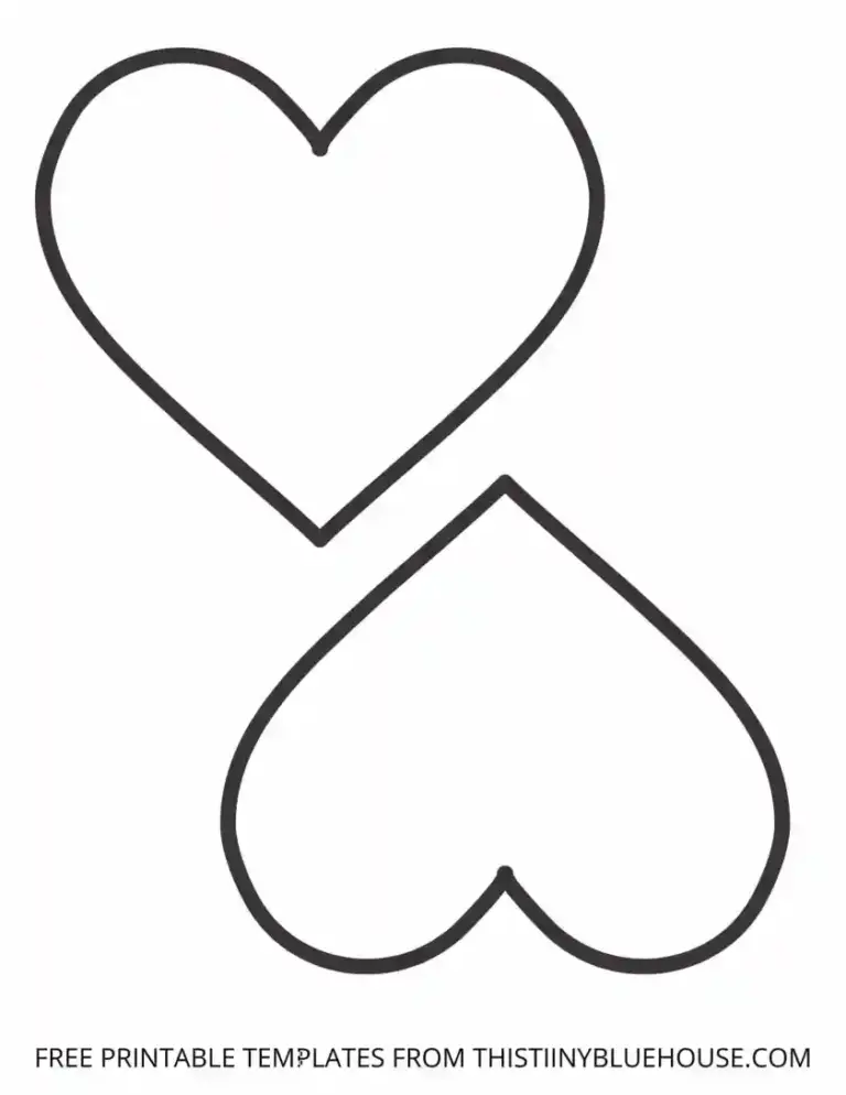 Printable Heart Template small Medium Large This Tiny Blue House
