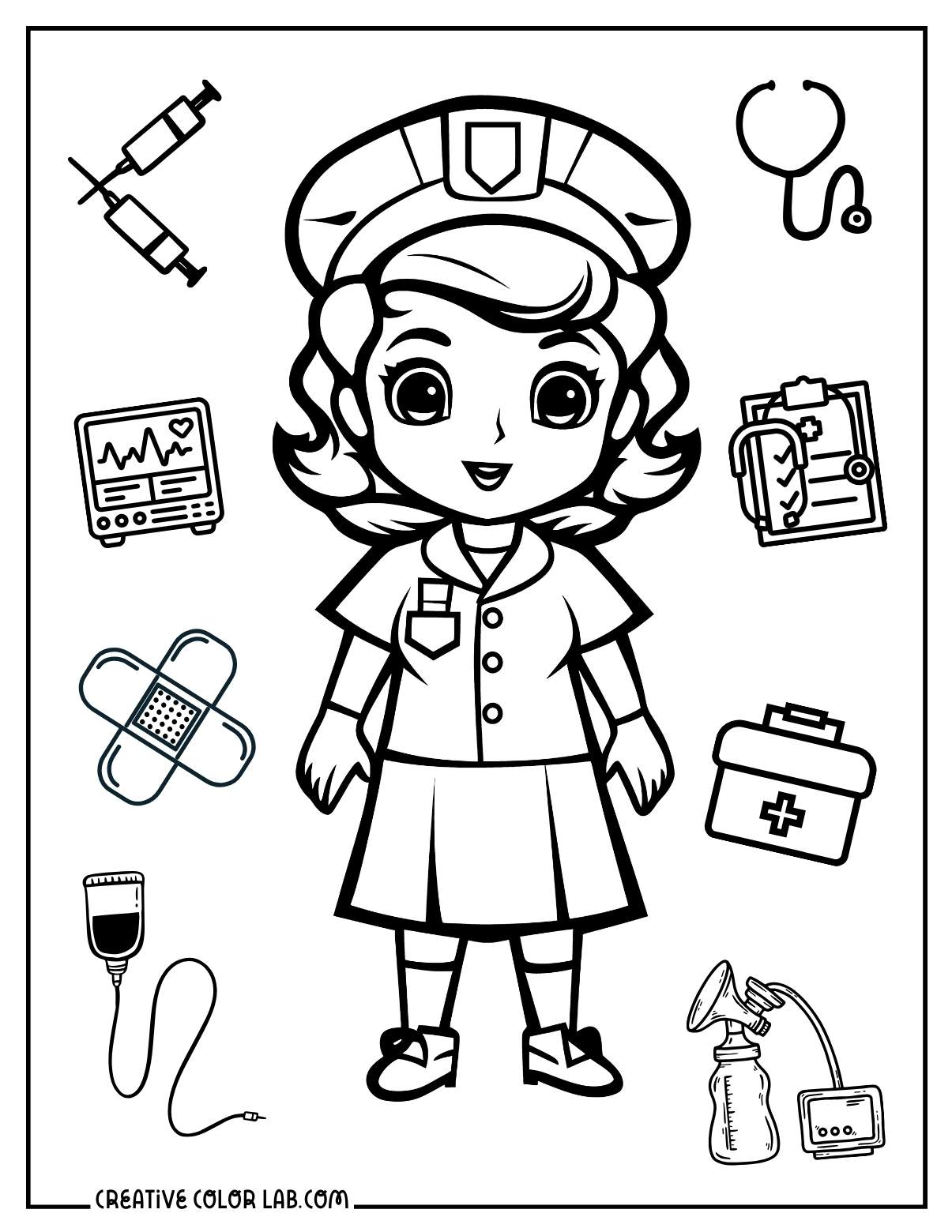 Printable Nurse Coloring Pages Printable Nurse Coloring Pages