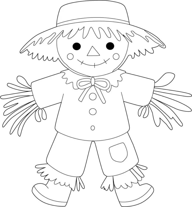 Printable Scarecrow Coloring Sheet Free PDF For Kids